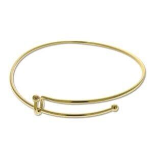 33 Adjustable EXPANDABLE Bangle Bracelet, Add a Charm, Bright Gold Plate BRAC500